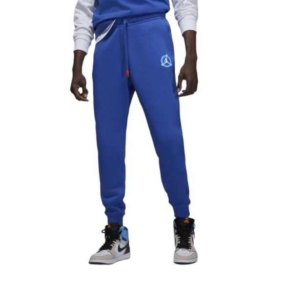 Jordan Men's Flight MVP Sweatpants Black Orange / Blue - Picture 1 of 7